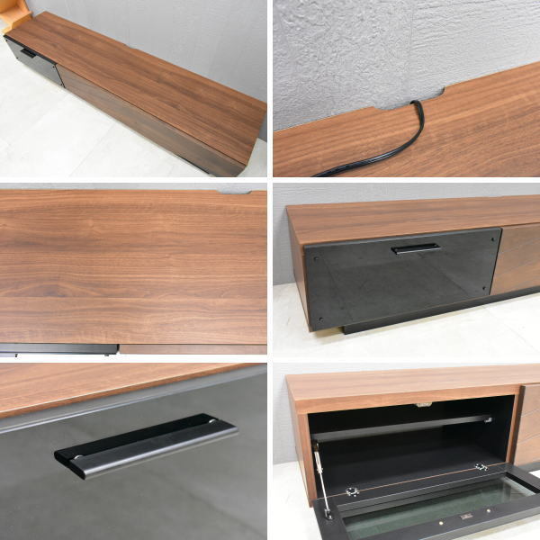 アルダー無垢 テレビボード 完成品 0 MINT テレビボード「マルク」木部:ウォールナット材⁄天板:セラミック QD27H=【地域限定送料無料 未使用品 1円~】アルダー無垢国産ワイドテレビボード 幅180cm【日本製ローボードTV台outlet家具赤字覚悟】