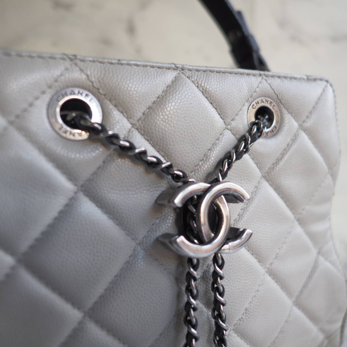 良品☆ シャネル CHANEL 2way マトラッセ 巾着型 チェーン ショルダー