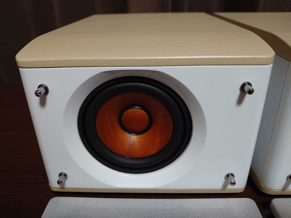 JVC ビクター Victor 高音質.高CPのウッドコーンスピーカー ビクター、直販限定のウッドコーン採用コンポ「EX-S1000 ウッドコーンユニット搭載高音質スピーカー JVC ビクター 高音質ウッドコーンスピーカー SP-EXS1-M 動作品 純正スピーカーケーブル付きです！
