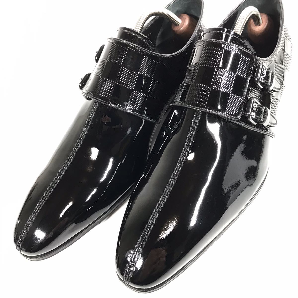 未使用品【ルイヴィトン】本物 LOUIS VUITTON 靴 26cm 黒 ダミエ 
