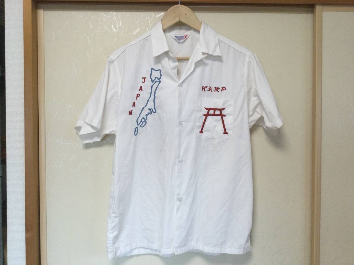 ウエアハウス ボーリングシャツ【Ｌ】 ウェアハウス Warehouse 刺繍 ボウリング シャツ サイズL 白 ホワイト