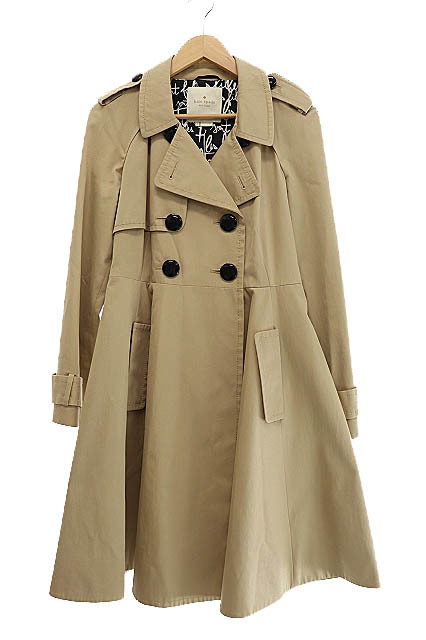  ケイトスペード KATE SPADE 裏地総柄 フレア トレンチ コート 2 ベージュ(その他)｜売買されたオークション情報、yahooの商品情報をアーカイブ公開 - オークファン その他