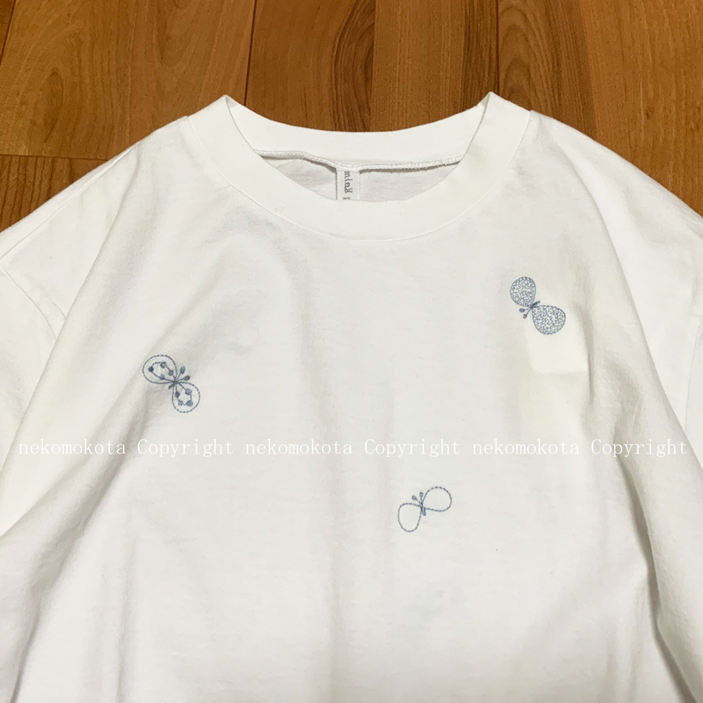 未使用】ミナペルホネン 刺繍入りホワイト半袖シャツ未使用