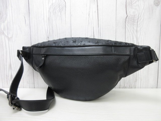 【極美品】ジミーチュウ ボディバッグ ウエスト エンボス 総柄 黒 スター 極美品 新品同様 JIMMY CHOO ジミーチュウ デリー スターエンボス