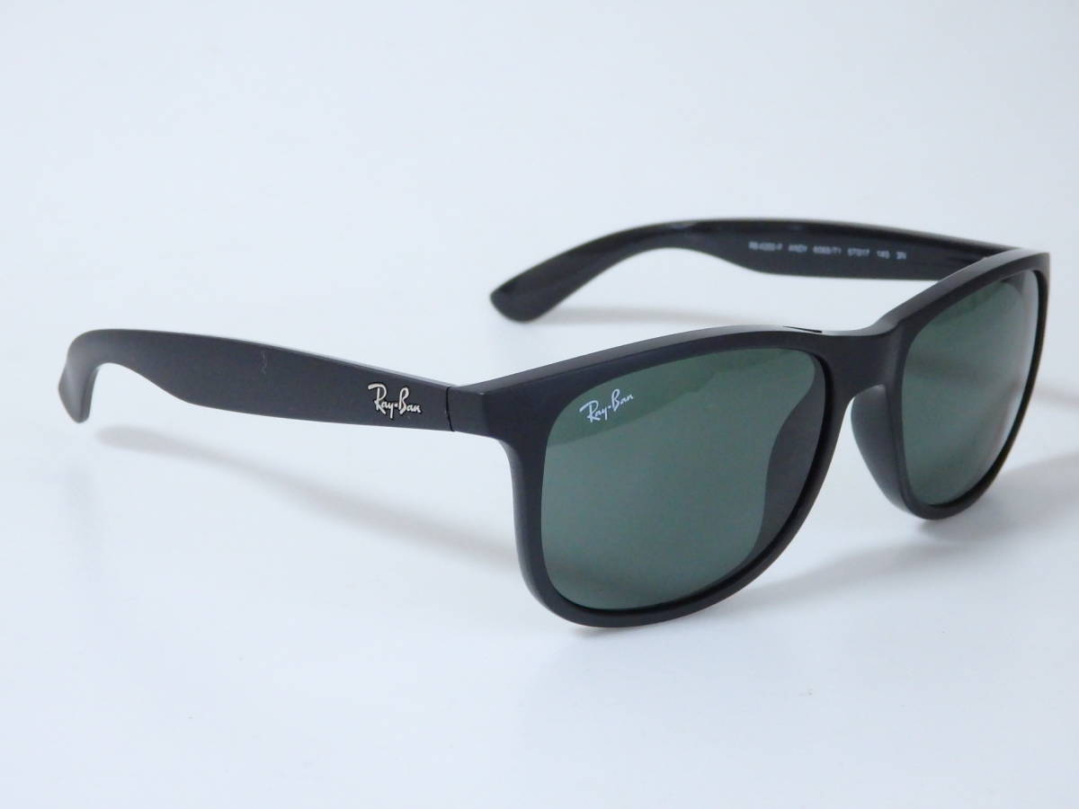 本物 美品 Ray Ban レイバン サングラス マット素材 黒ぶち ANDY 