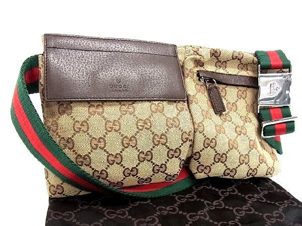 1円 □美品□ GUCCI グッチ シェリーライン 28566 GGキャンバス×レザー
