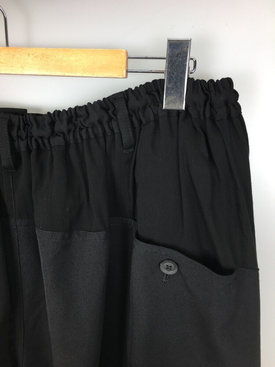 yohji yamamoto POUR HOMME◆19SS/ショートパンツ/3/ウール/BLK/無地/HH-P95-100/イージーパンツ/デザイナーズ yohji yamamoto POUR 0 レイヤードパンツ PANTS｜THE