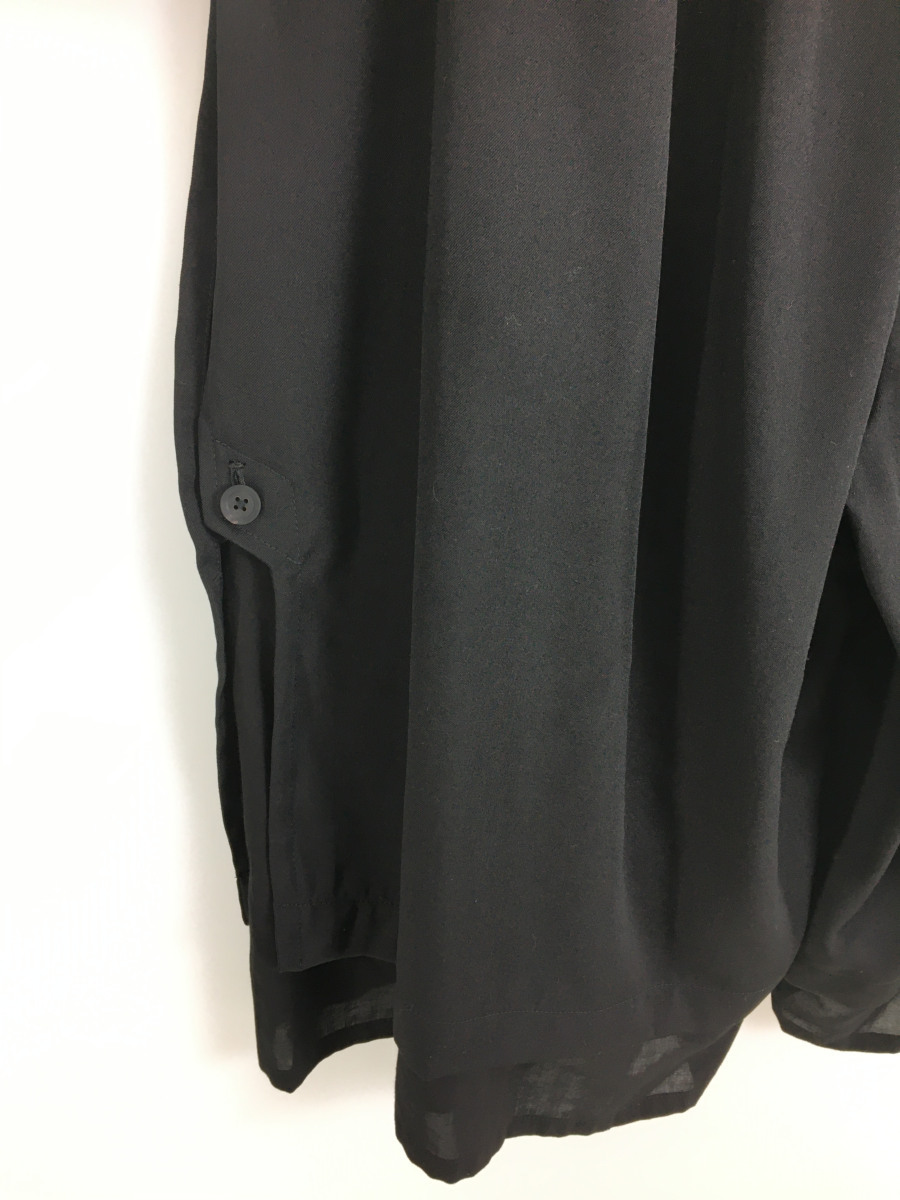 yohji yamamoto POUR HOMME◆19SS/ショートパンツ/3/ウール/BLK/無地/HH-P95-100/イージーパンツ/デザイナーズ yohji yamamoto POUR 0 レイヤードパンツ PANTS｜THE