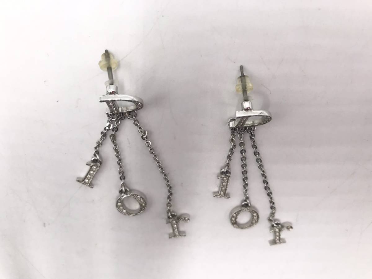 ピアス Dior シルバー クリスチャン vintage シルバー⁄ホワイト系