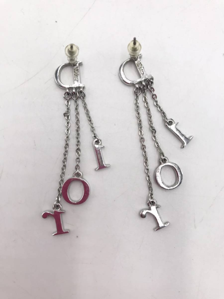 ピアス Dior シルバー クリスチャン vintage シルバー⁄ホワイト系