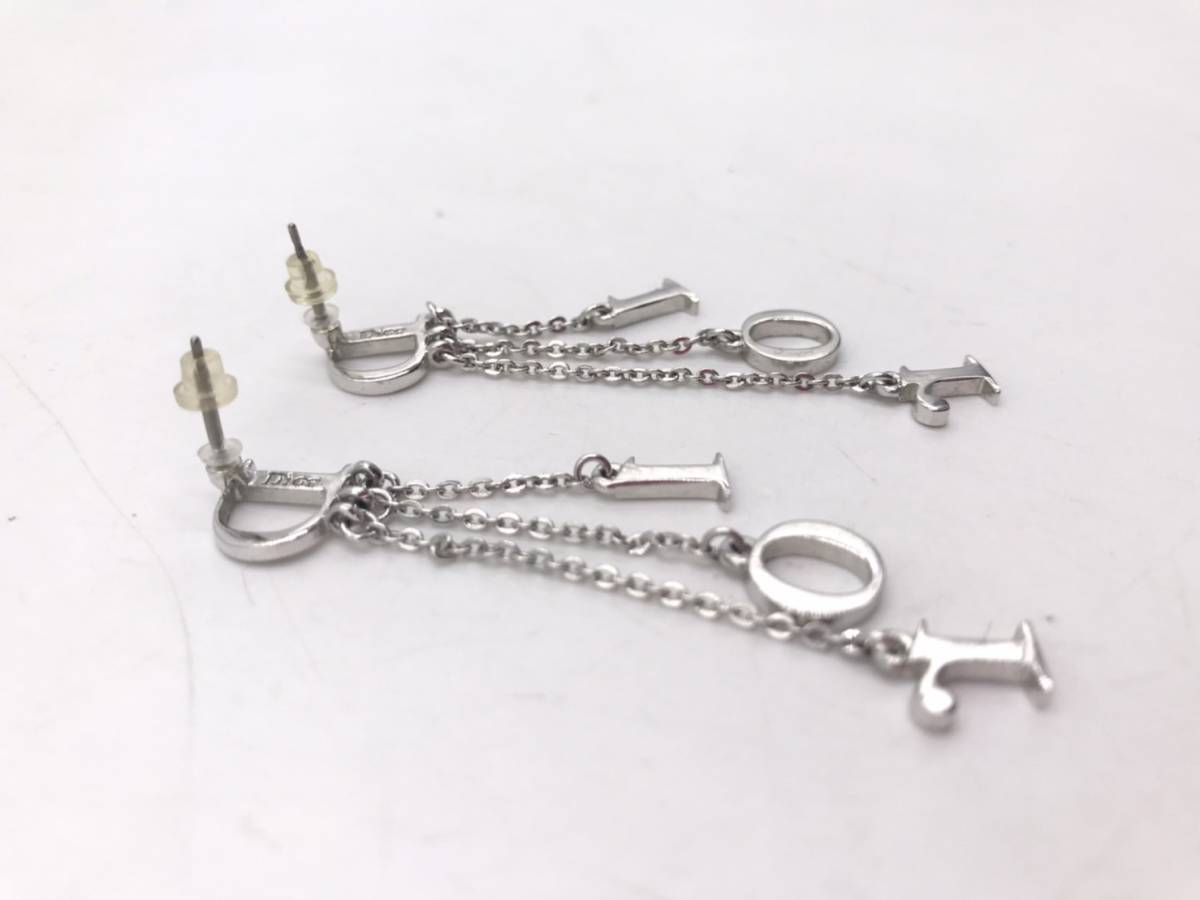 ピアス Dior シルバー クリスチャン vintage シルバー⁄ホワイト系