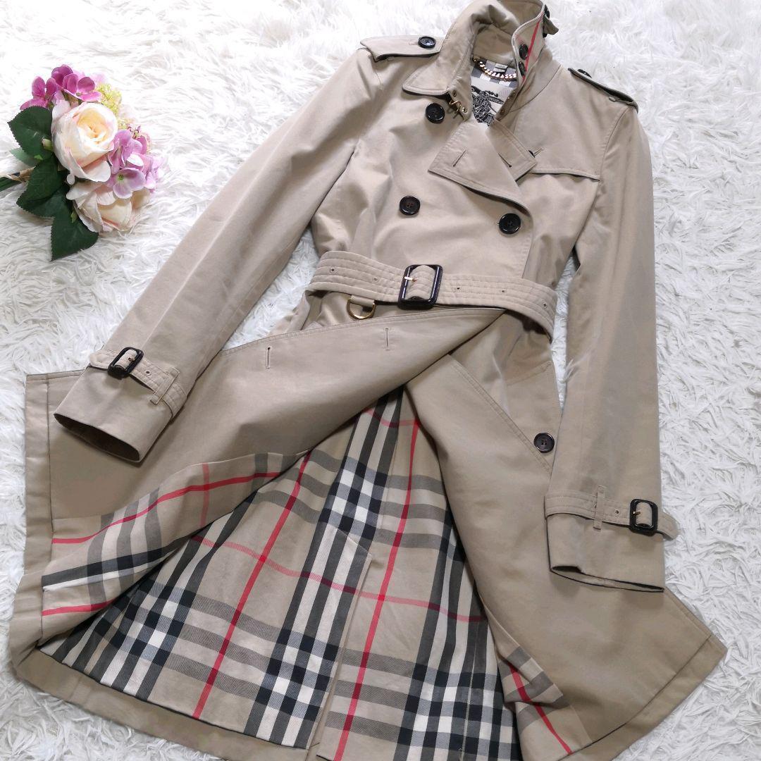 未使用級 バーバリー BURBERRY ケンジントン 34 S ノバチェック ロング トレンチコート ハニーベージュ 通勤 フォーマル ロンドン ケンジントン トレンチコート 未使用級 ロングトレンチコート - ケンジントン（メンズ