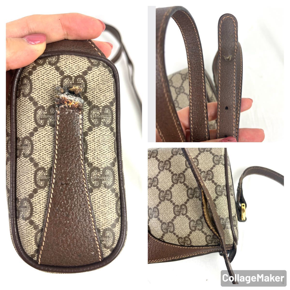GUCCI シェリーライン ショルダーバッグ オールドグッチ GG柄 PVC