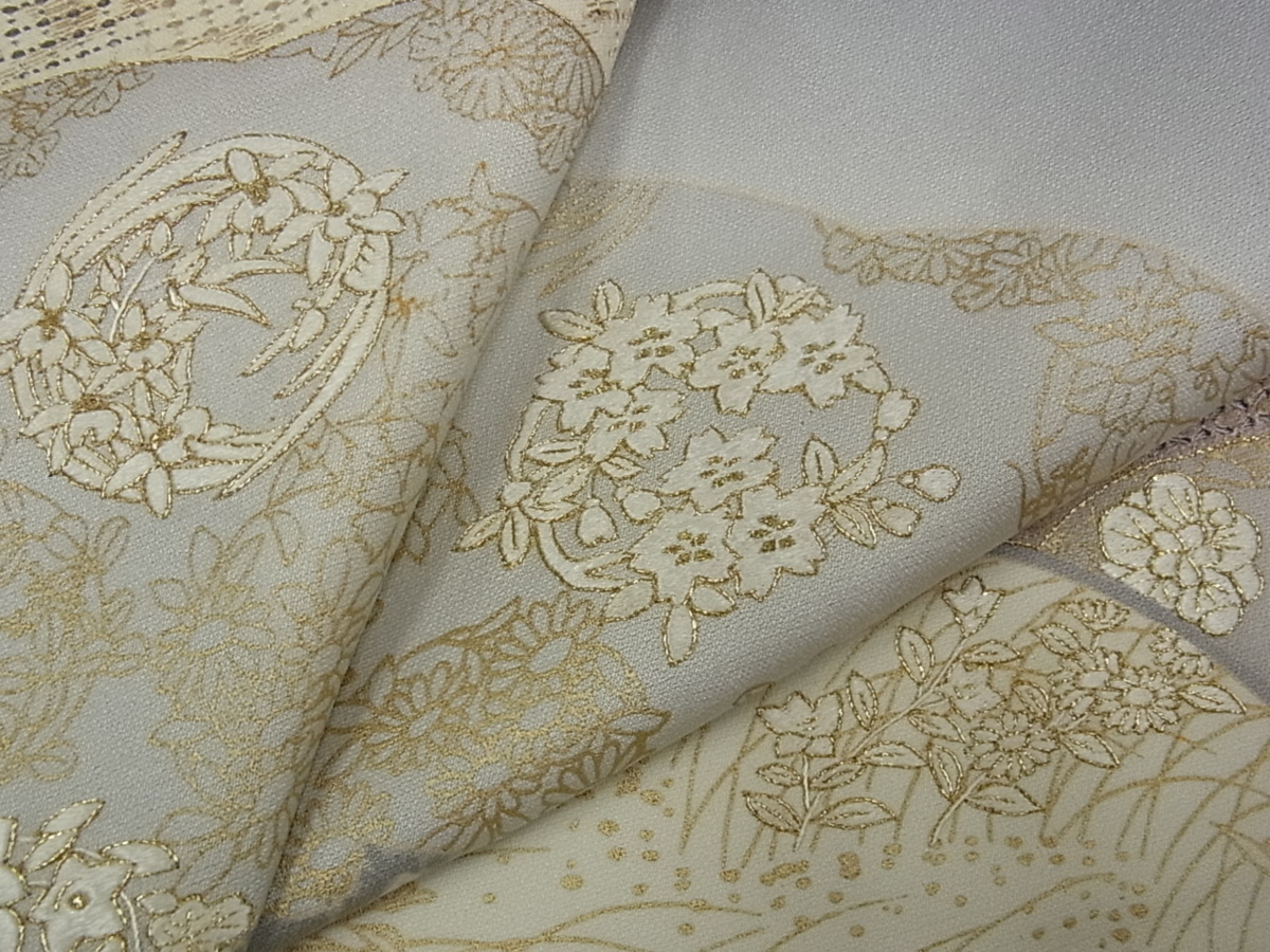 着物屋こころ□訪問着 中国三大刺繍 汕頭刺繍 スワトウ刺繍 雪輪 着物屋こころ□訪問着 中国三大刺繍 汕頭刺繍 スワトウ刺繍 雪輪