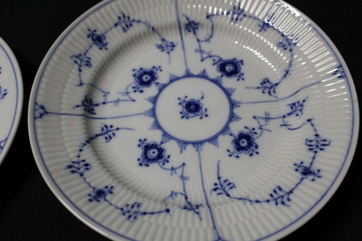【8dP04471D】★1円スタート★ROYAL COPENHAGEN★ロイヤルコペンハーゲン★プレート★2枚★ブルーフルーテッドプレイン★皿★ブランド食器_4