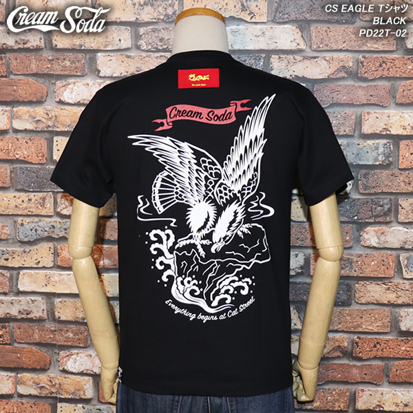 M】CREAM SODA クリームソーダ CS EAGLE Tシャツ ◇BLACK◇ PD22T-02 