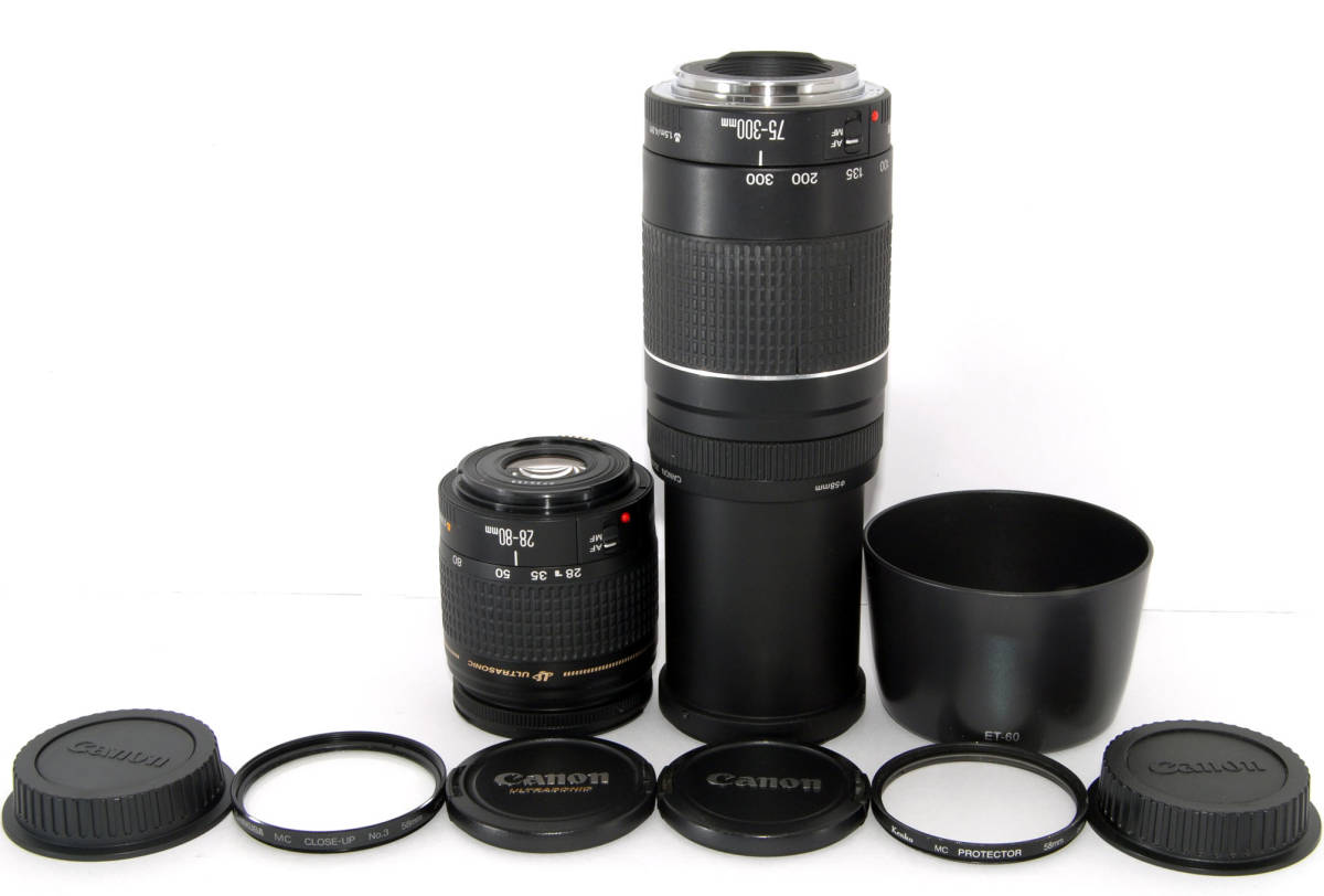 Canon EF 75-300mm f/4-5.6 レンズ ◇初心者入門＆付属品多数◇ Canon キャノン EOS Kiss X3 純正＆超望遠