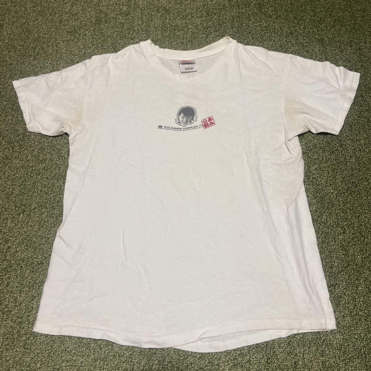90s 鈴木あみ 鈴木亜美 Tシャツ モスバーガー 白 M ヴィンテージ 当時 