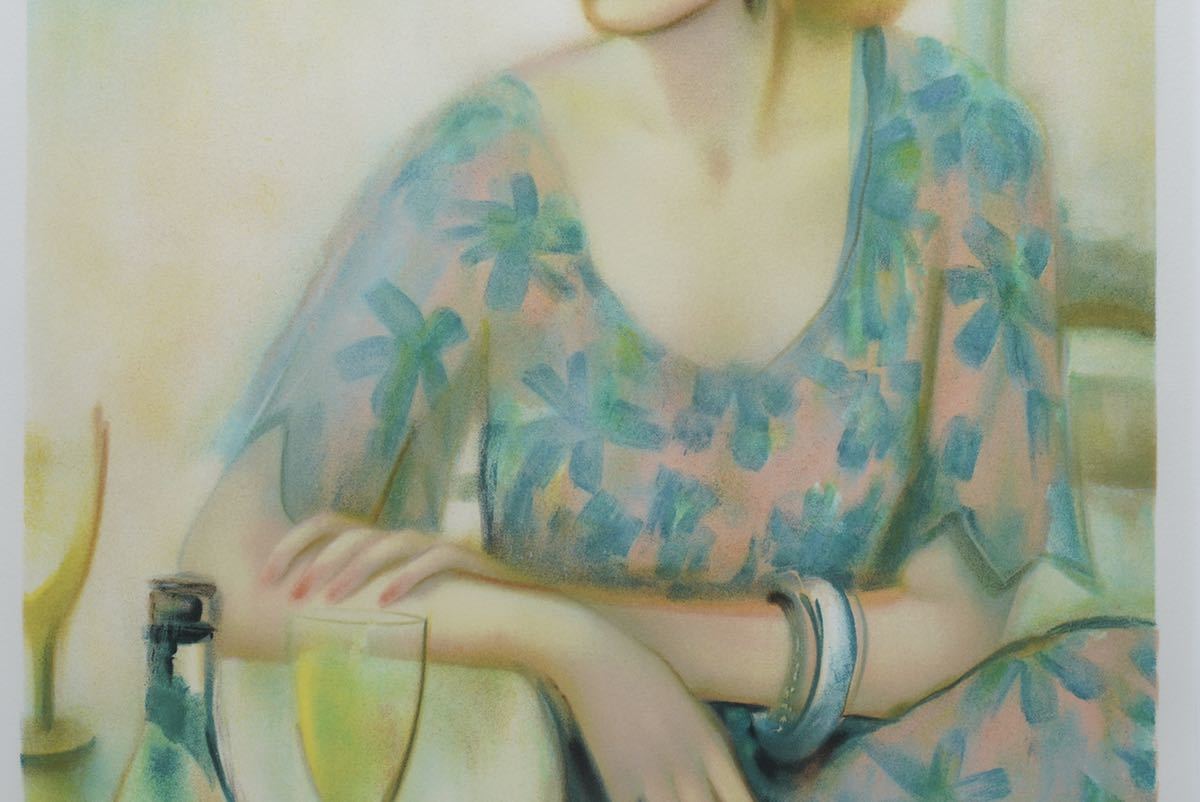 Sachiko Imai（今井幸子）「女性と花」リトグラフ 直筆サイン入り 今井