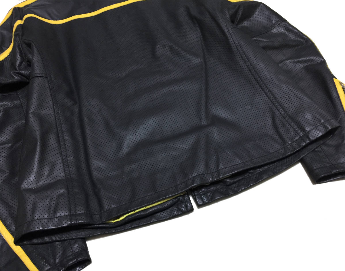 Schott ショット パンチングレザーシングルライダースジャケット S