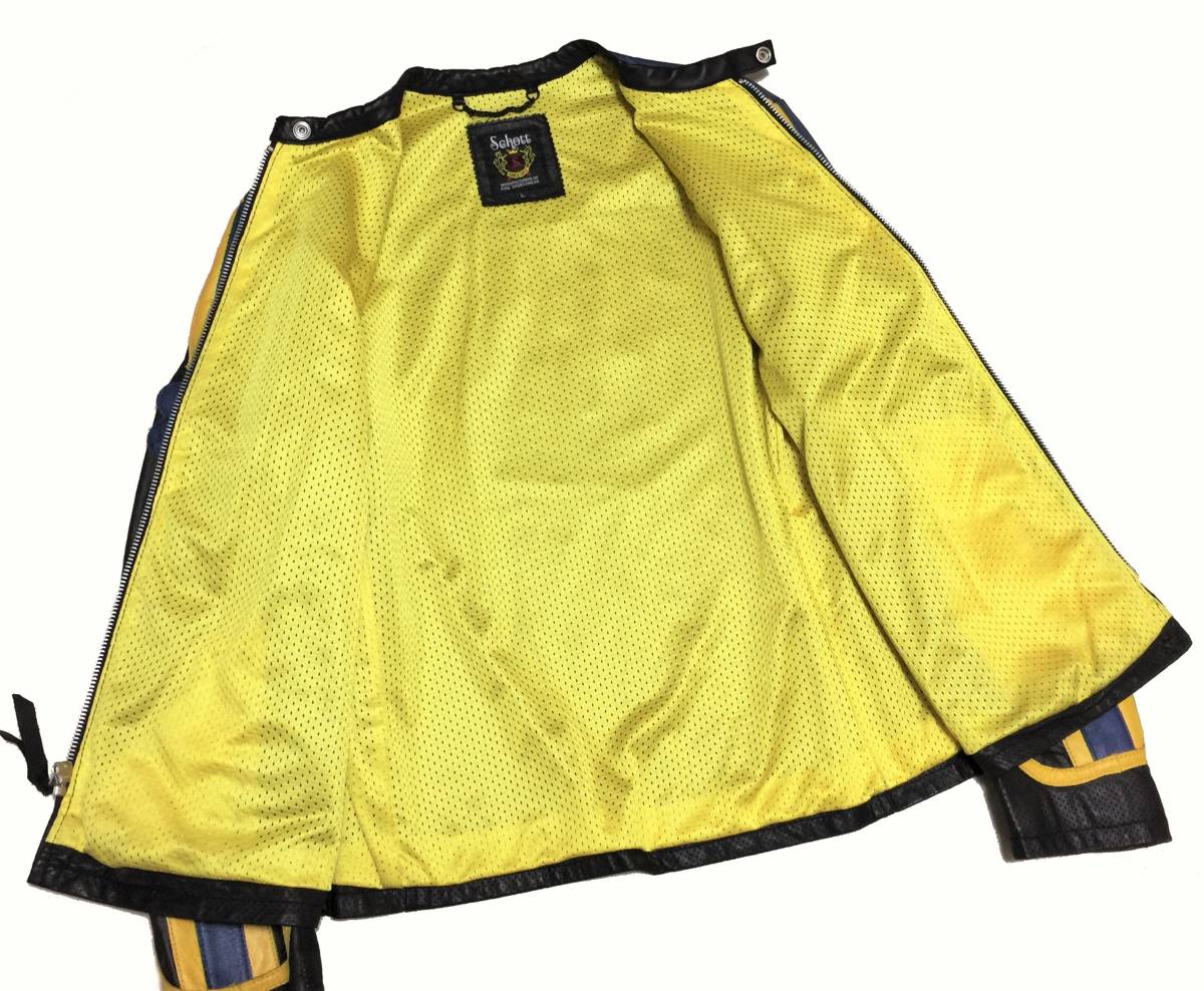 Schott ショット パンチングレザーシングルライダースジャケット S