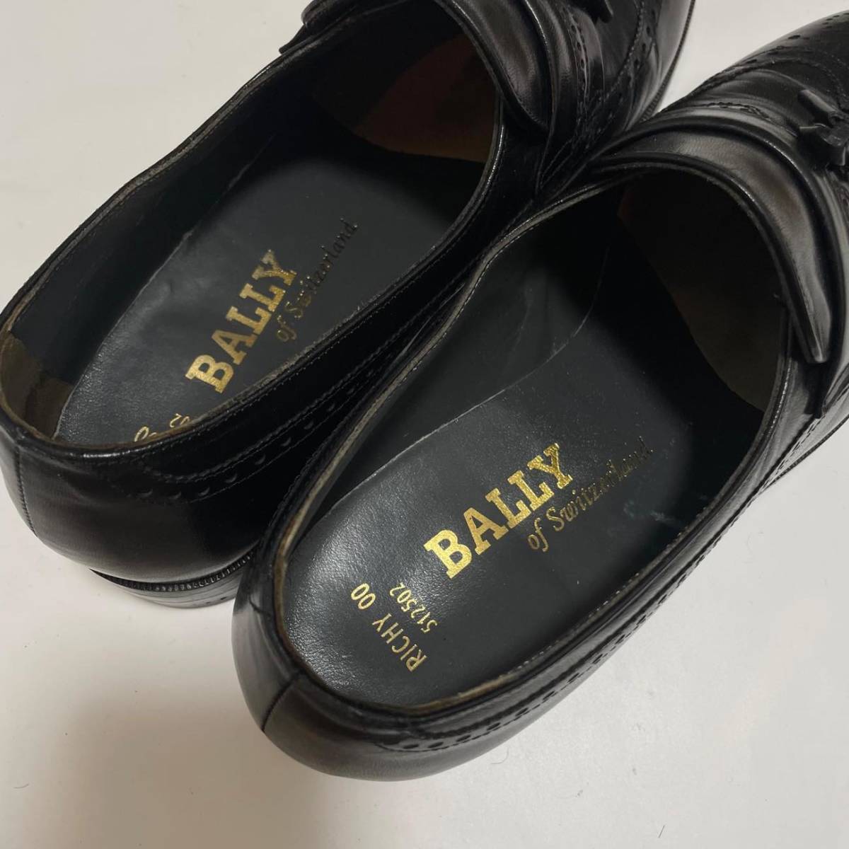 BALLY タッセルローファー ブラック BALLY バリー RICKY ウイングチップタッセルローファー 6(24cm程度