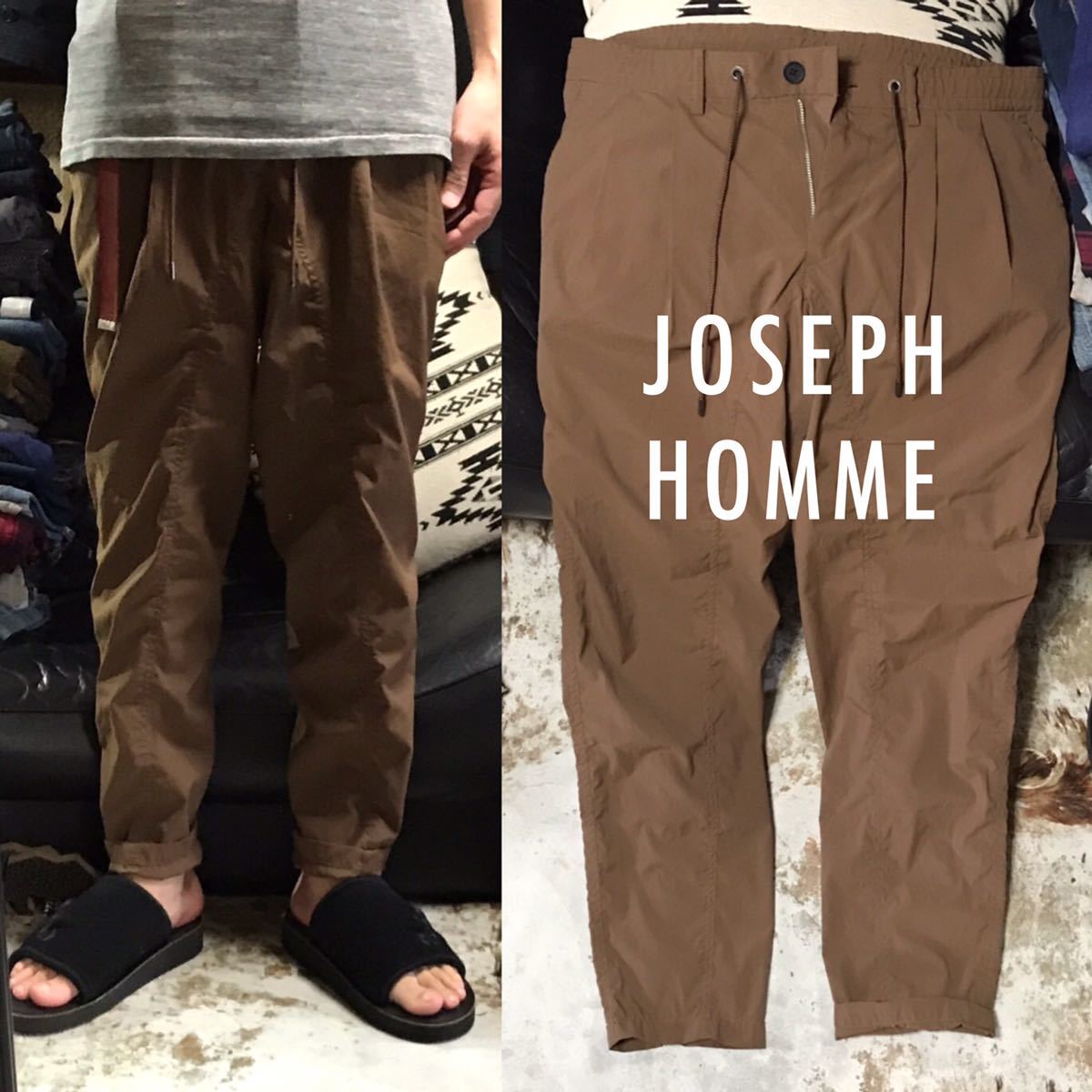 人気定番，SALE モデル／極 送料210円 JOSEPH HOMME ツータックイージーテーパードパンツ L ジョセフ オム ジョゼフオム サルエル(男性用)｜売買されたオークション情報、yahooの商品情報をアーカイブ公開 - オー 男性用