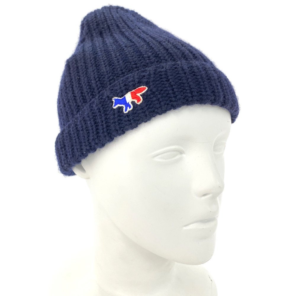 1円□メゾンキツネ ニットキャップ（ニット帽）帽子/KUU-8658-B