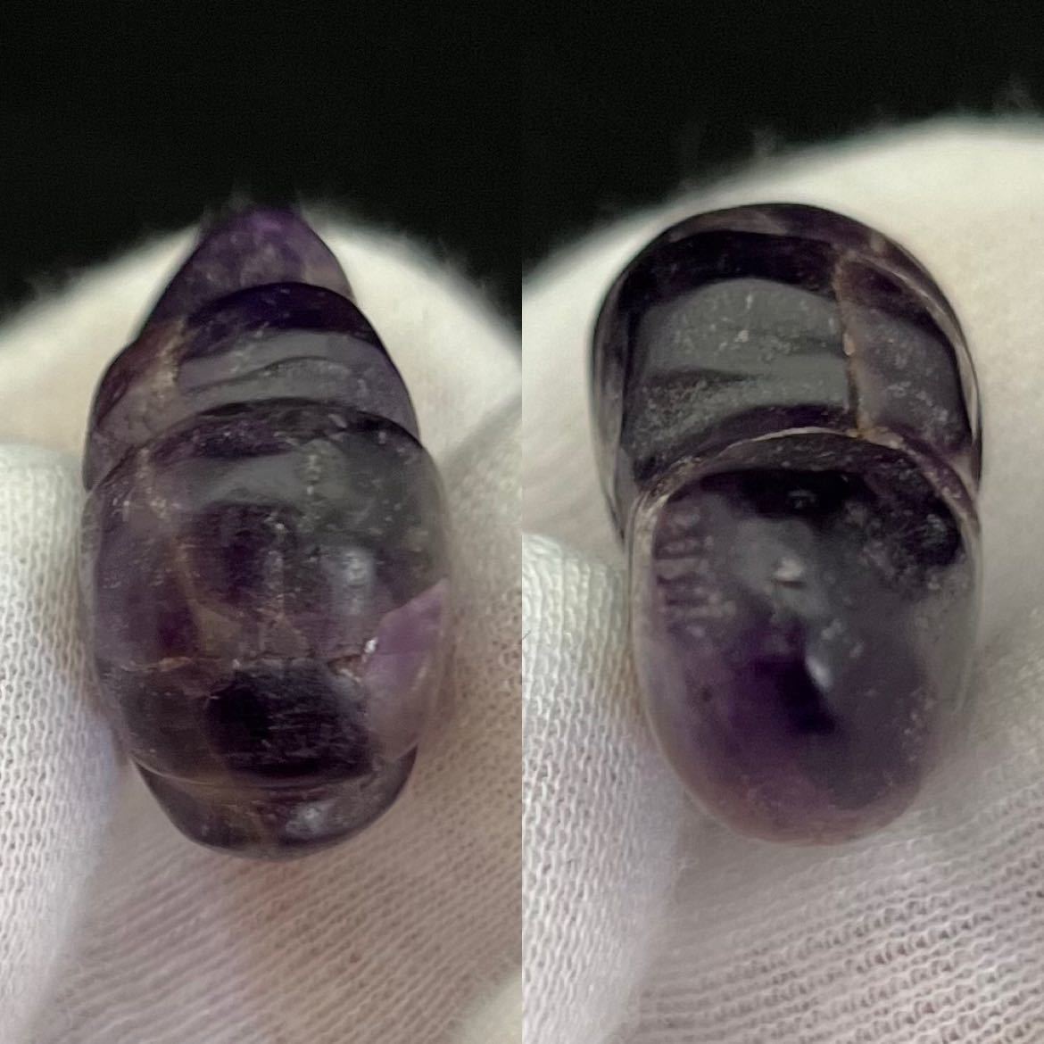 □縄文期 紫水晶 異形 勾玉3.6cm□伝青森県□装身具古墳期大珠縄文弥生 