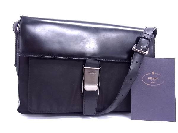 【定番，大得価】 1円 PRADA プラダ ナイロン&times;レザー ワンショルダー ショルダーバッグ 肩掛けかばん レディース ブラック系 b3653Wオ(ショルダーバッグ)｜売買されたオークション情報、yahooの商品情報をア かばん、バッグ