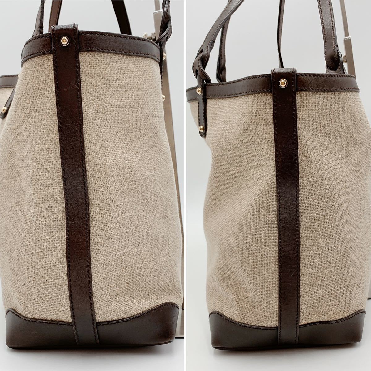 1円 ○極美品○ GUCCI グッチ クラフト キャンバス トートバッグ 