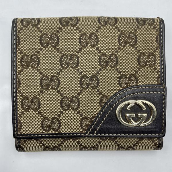 K702-U19-202 GUCCI グッチ 2つ折り 短財布 レディース インター 