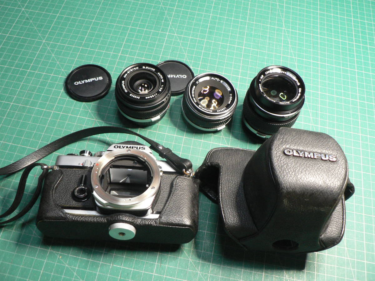 OLYMPUS OM-1 レンズ他セット ジャンク ジャンク オリンパス OLYMPUS OM-1 レンズ3本まとめて OLYMPUS