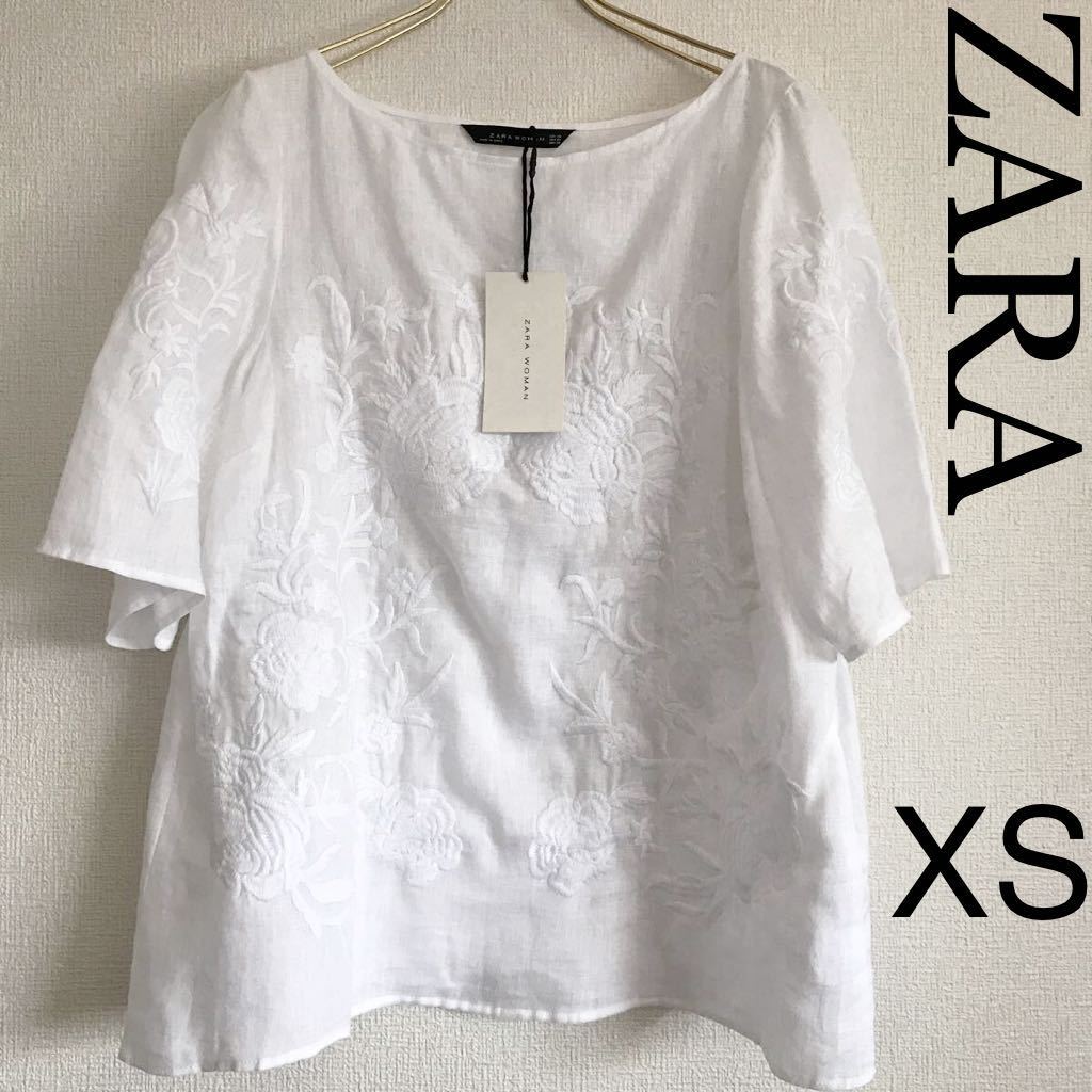 限定SALE，正規品 タグ付き ZARA 刺繍リンネ100%ホワイトブラウス XS(トップス)｜売買されたオークション情報、yahooの商品情報をアーカイブ公開 - オークファン 女性用
