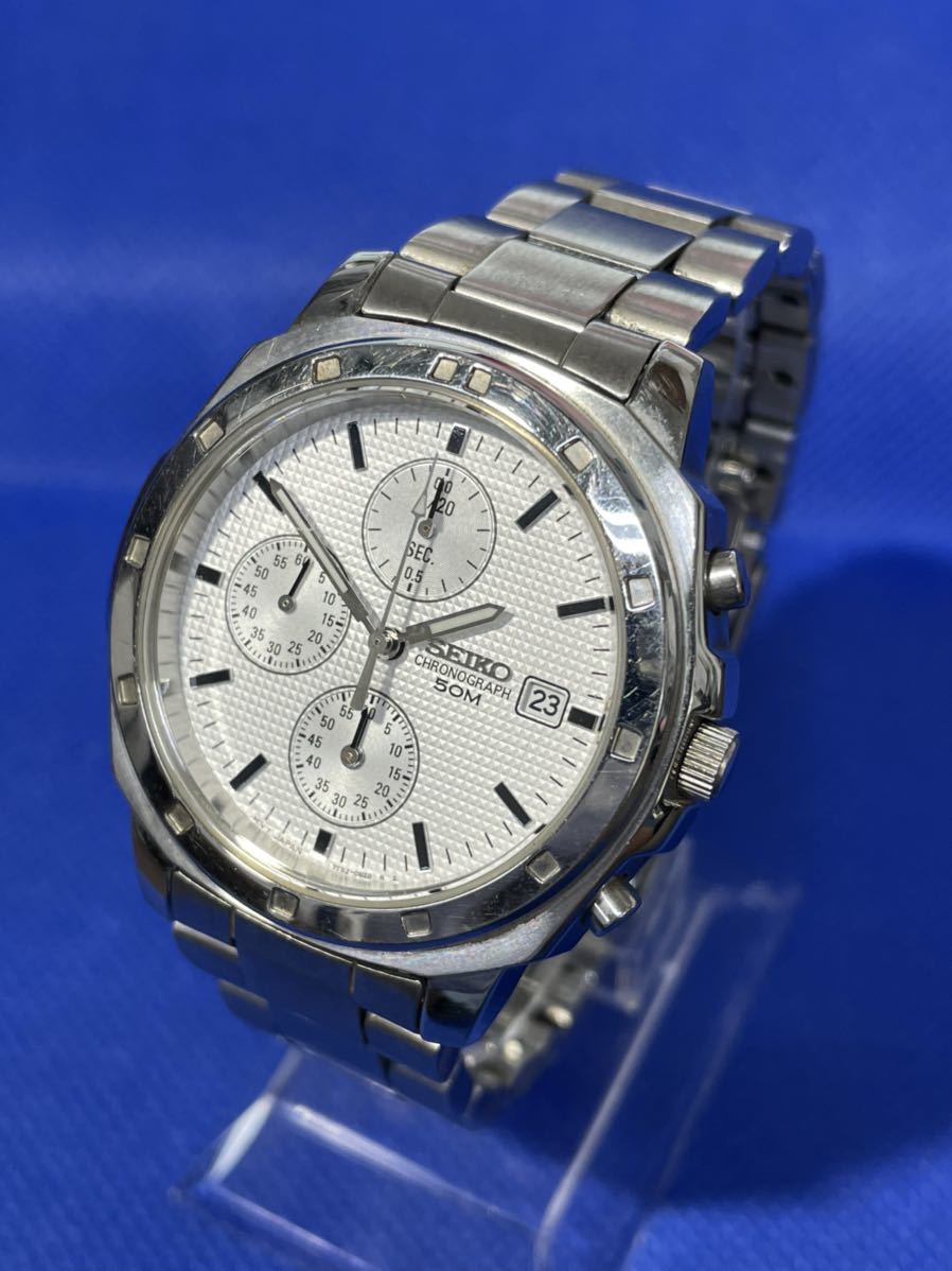 SEIKO セイコー クロノグラフ 7T92-0CA0 クォーツ 腕時計 経年保管品 
