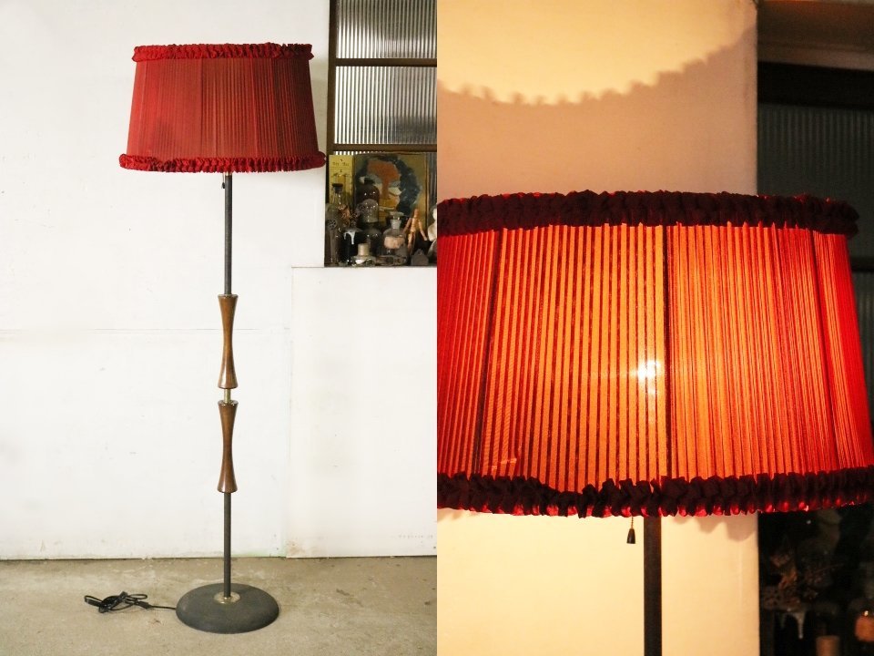 昭和レトロ 東芝 スタンドライト TB526古いフロアスタンドライト 布製