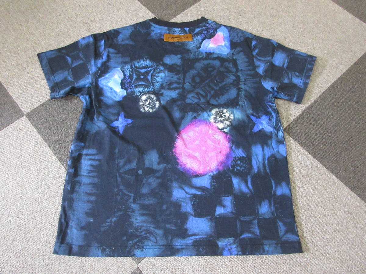 LOUIS VUITTON タイダイ柄 Tシャツ L 180 黒 紺 モノグラム ルイ 