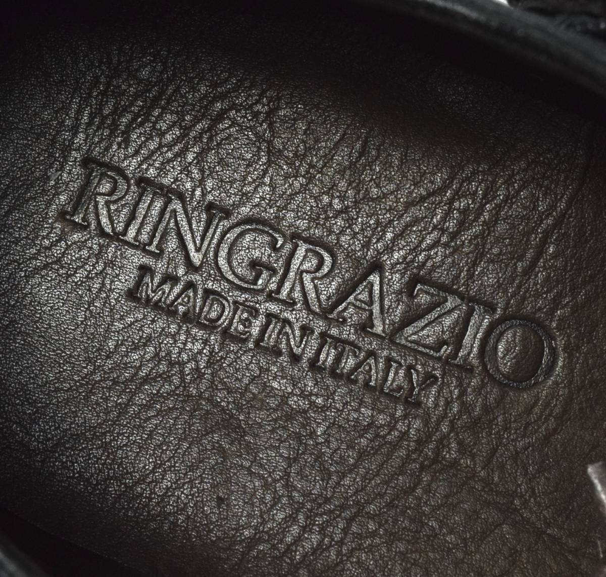 未使用 RINGRAZIO リングラツィオ モンク レザーシューズ 39 ブラック 