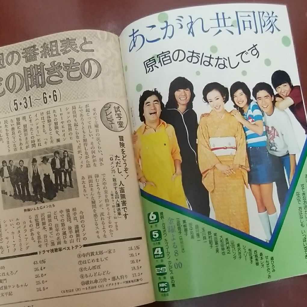 TVガイド`75 6/6西城秀樹郷ひろみ片平なぎさ長谷直美シェリー谷口世津