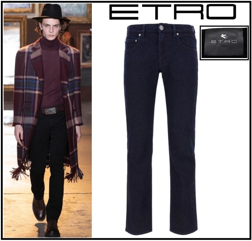 10万新品◆31◆エトロジャパン◆ブラックウォッシュ加工ストレッチデニムジーンズ【ETRO】1円