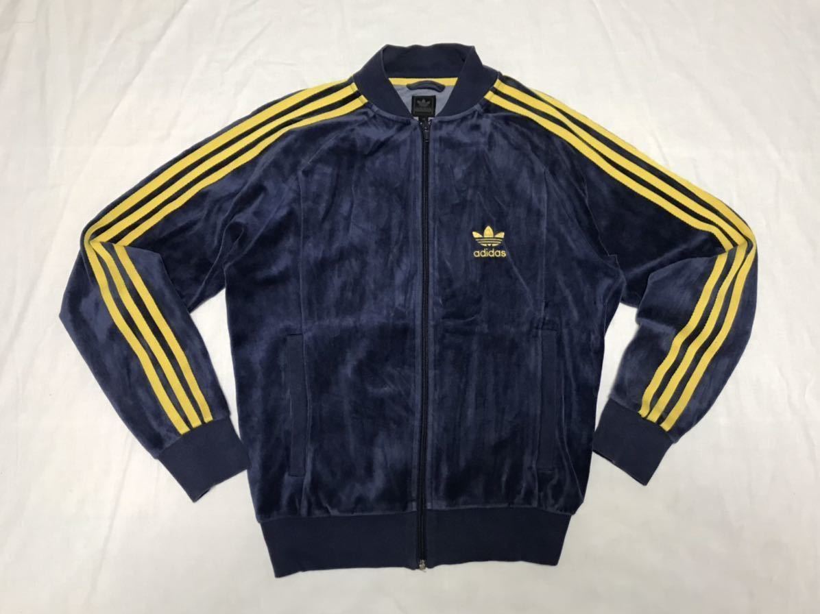 レアカラー adidas ベロア SST 紺×黄色 トラックトップ ジャージ 