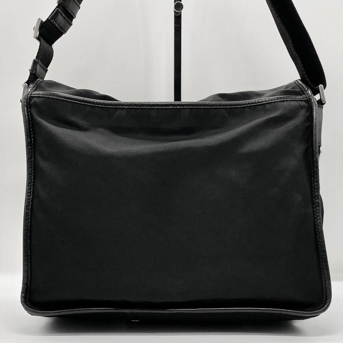 1円〜《美品》PRADA プラダ 三角ロゴ サフィアーノレザー ナイロン