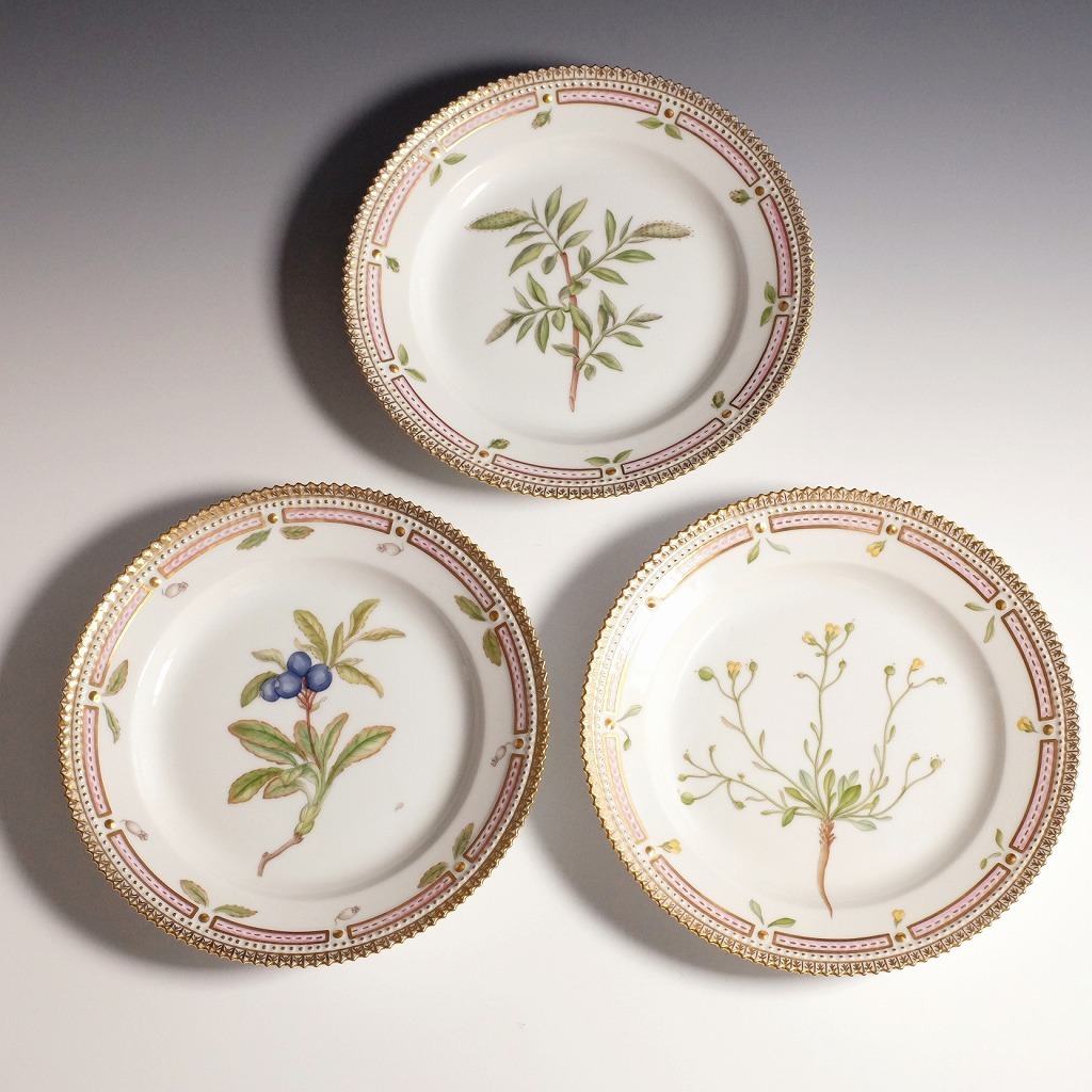 【美品】希少◆ロイヤルコペンハーゲン/Royal Copenhagen/フローラダニカ/Flora Danica プレート６枚セット◆最高峰◆金彩_5