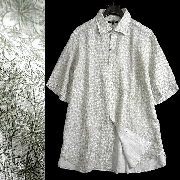 【本物保証，格安】 MACKINTOSH LONDON マッキントッシュ 定価2.5万 伊製生地 MONTI 麻100％ フラワープリント リネン 半袖 シャツ 315 42 LL 030 are2299b(XLサイズ以上)｜売買されたオークション情報、yahooの商品情報をアーカ 半袖シャツ一般