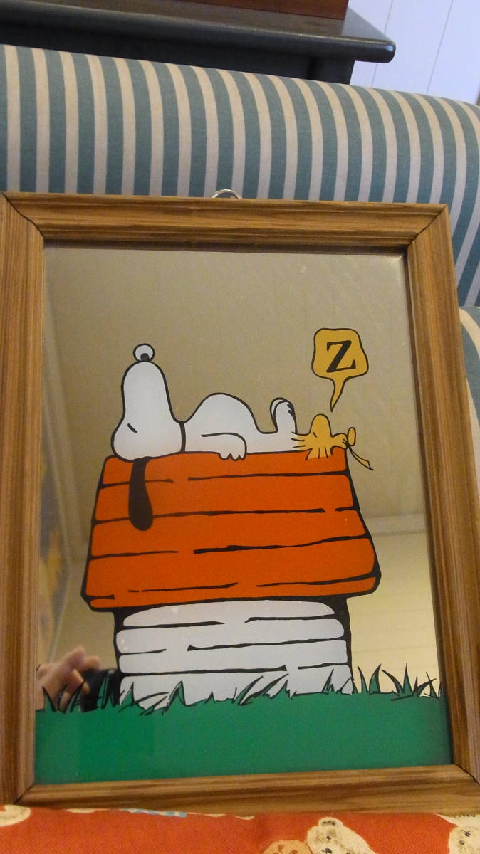 １９７０年代　英国製　スヌーピーパブミラー昼寝