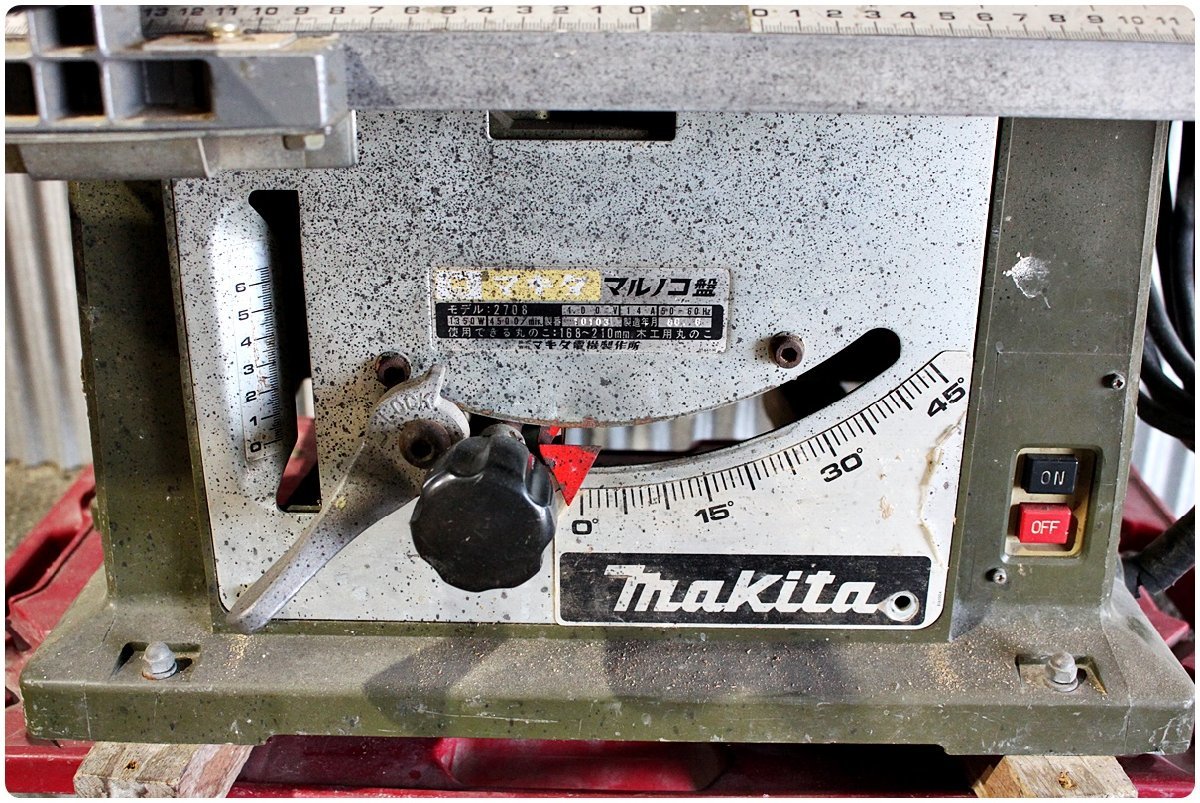 あり makita マキタ マルノコ盤 2708 チップソー付 昇降盤 100Vの入札 
