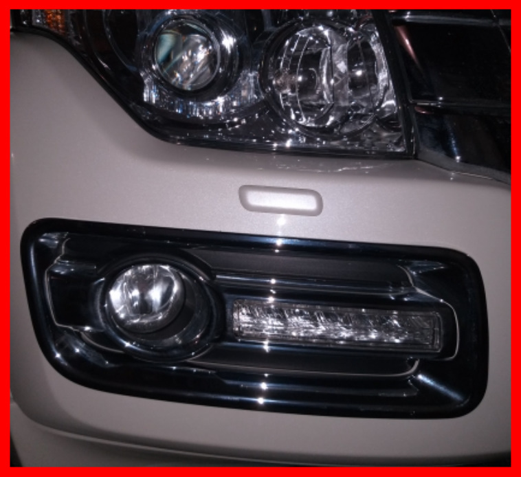 三菱 MITSUBISHI パジェロ v80 v93 v95 v97 v98 2015-2021 フォッグライト フレーム ステッカー ヘッドライト カバー トリム