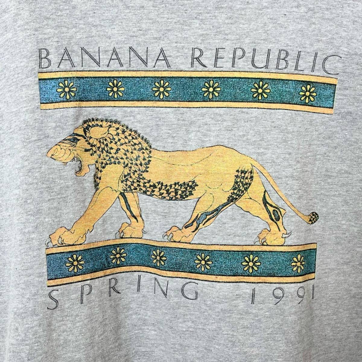 90s USA製　バナナリパブリック　ヴィンテージ サファリ　ライオン　Tシャツ 90年代 90s アメリカ製 バナナリパブリック バナリパ アウトドア