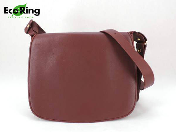 1円 カルティエ レザー ショルダーバッグ ボルドー CA459