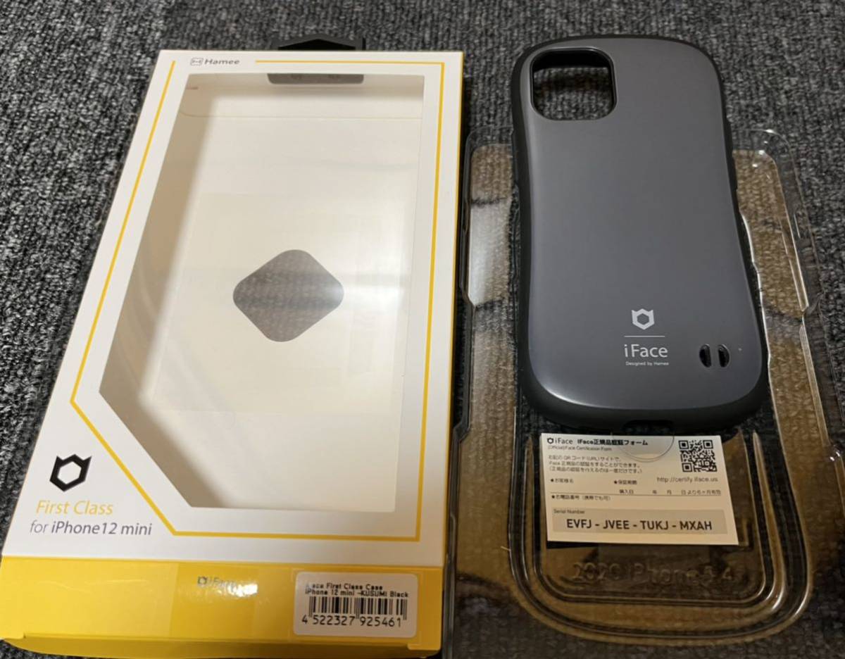 【傷あり】iFace iPhone12mini用 くすみブラック_1
